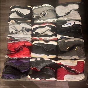 Jordan Men's Athletic Shoe Lot - Black, White, Red, Gray, Purple